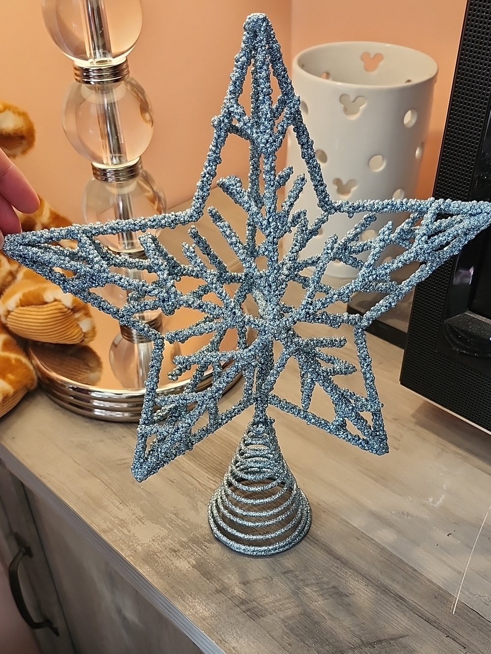 Ashland Blue Glitter Star Tree Topper